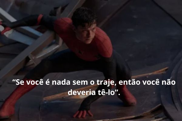 frases homem aranha homem aranha agachado sem mascara