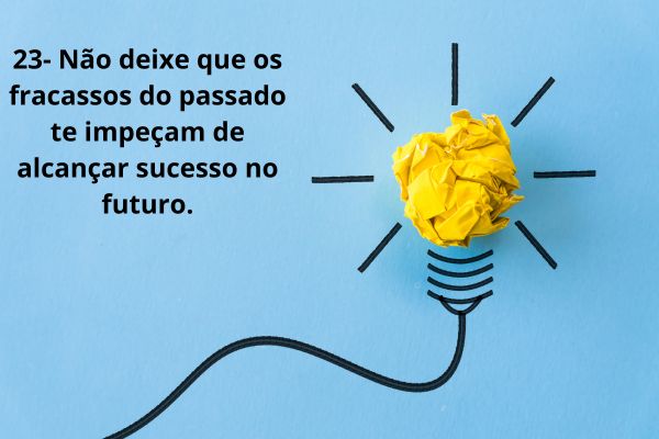 palavras de motivação desenho de uma lâmpada com fundo azul
