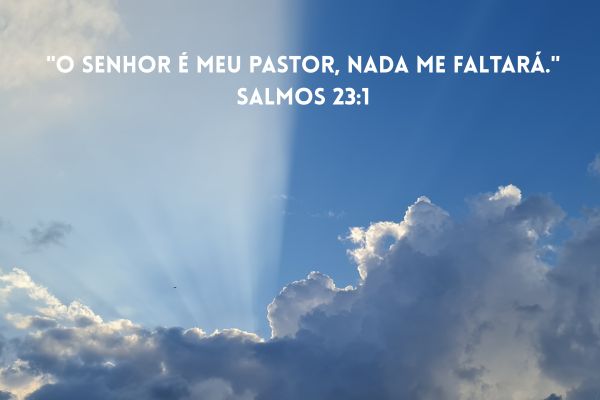 frases de deus céu azul com nuvens e raio do sol