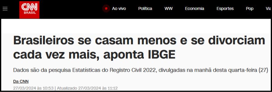 como terminar um relacionamento noticia da cnn mostrando que brasileiros casam menos