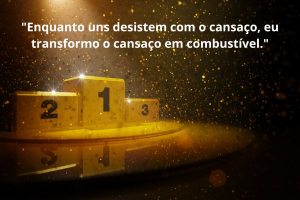 frases de vencedor Um podio com frase motivacional