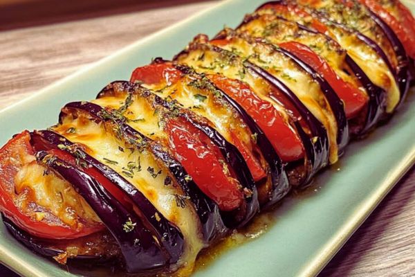 Beringela Assada com Tomate e Queijo Fácil de Fazer