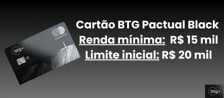 cartão de credito banco BTG pactual black cartão de credito banco BTG pactual black