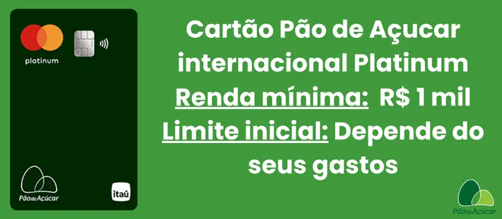 cartão pão de açucar internacional platinum cartão pão de açucar internacional platinum