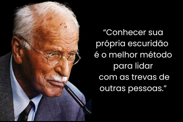 frases de carl jung imagem de carl jung com fundo preto e uma frase