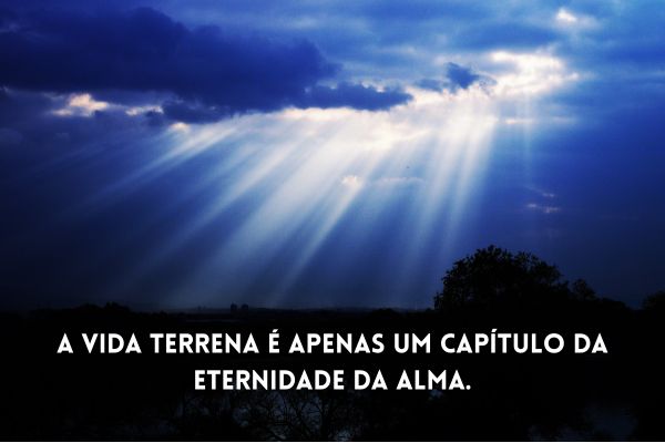frases espirituais céu escuro azul com raios de sol