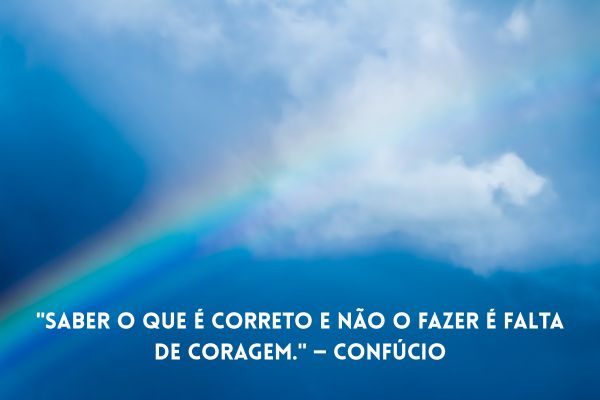 frases profundas céu azul com arco iris
